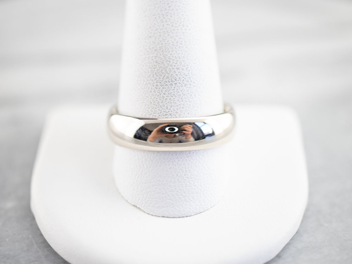 Heavy 14 Karat White Gold Band