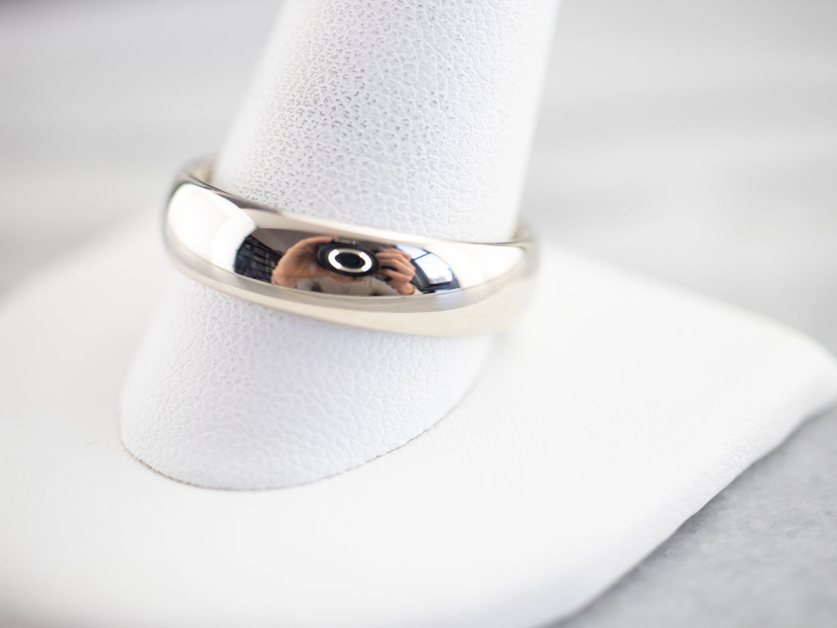 Heavy 14 Karat White Gold Band