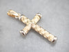 Modern Two Tone Gold Textured Unisex Cross