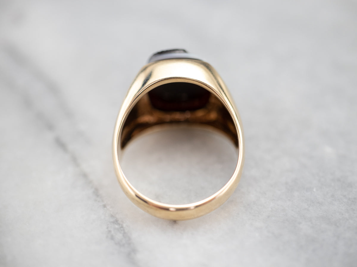Husband and Wife  Gold Sardonyx Cameo Ring