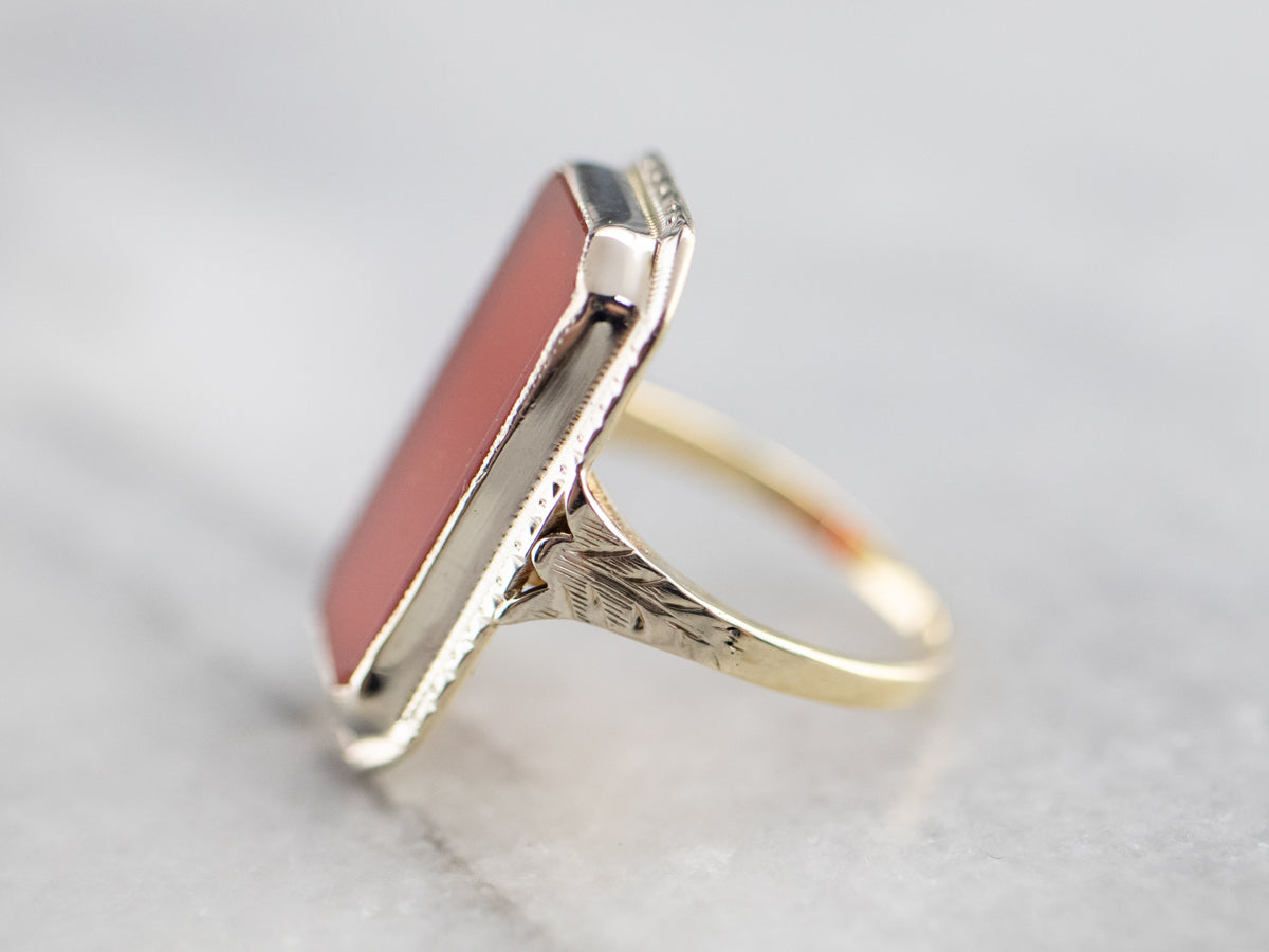 Art Deco Carnelian Dinner Ring