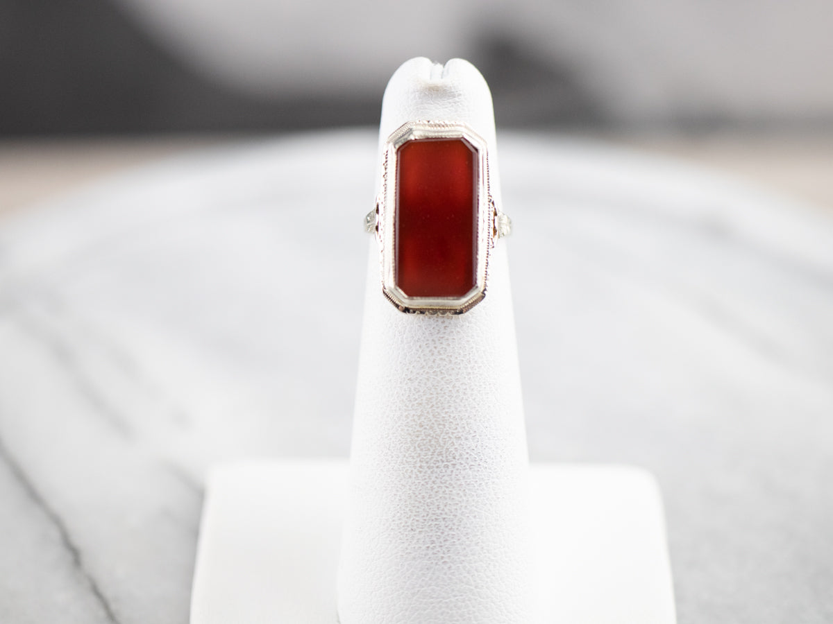 Art Deco Carnelian Dinner Ring