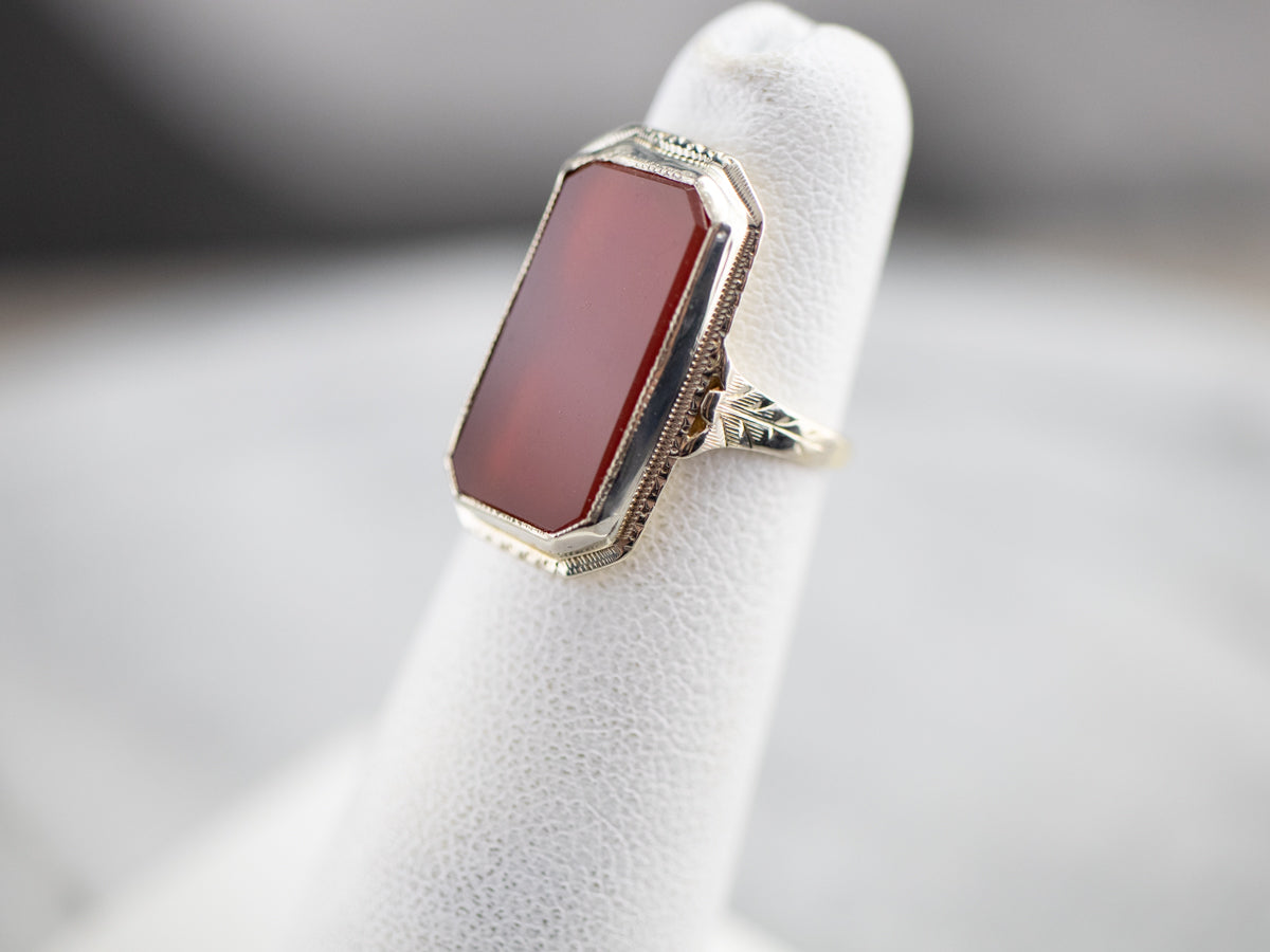 Art Deco Carnelian Dinner Ring