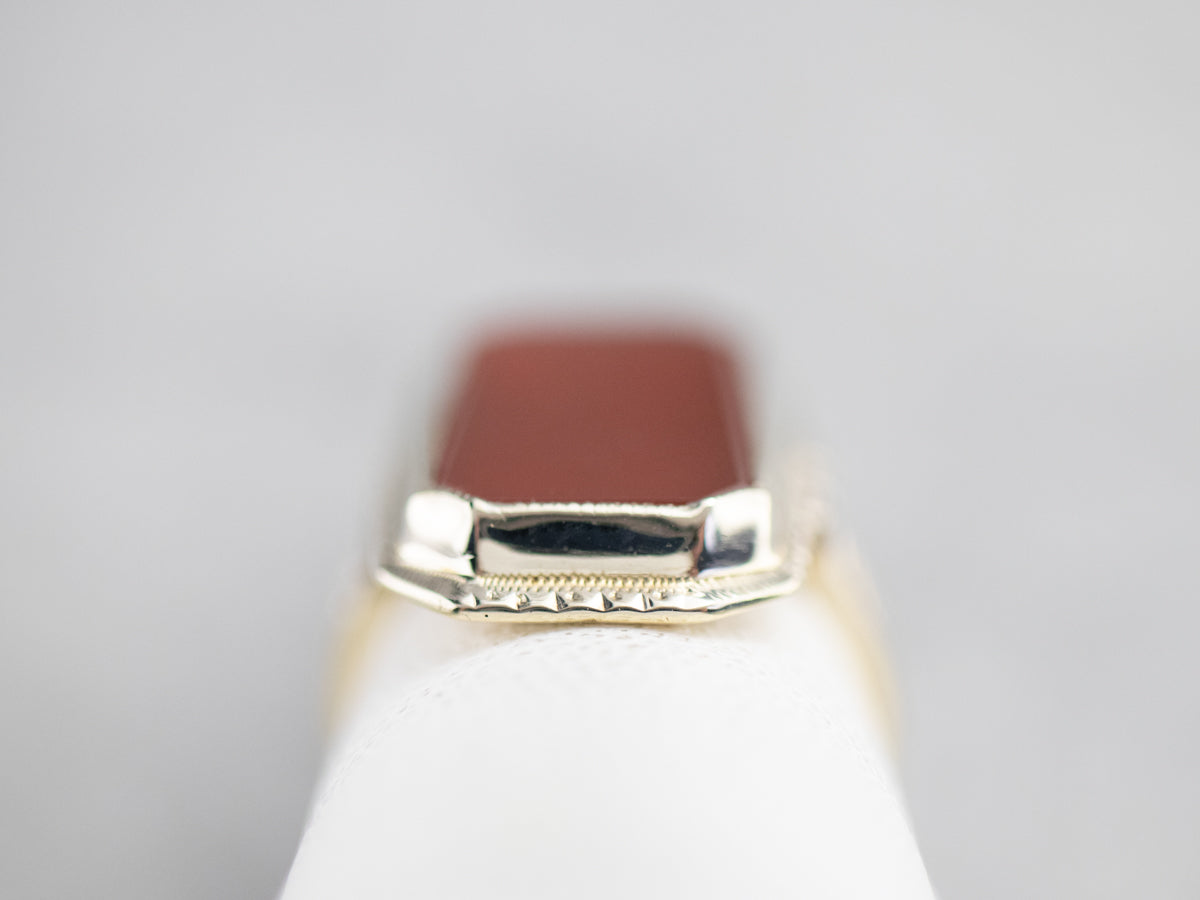 Art Deco Carnelian Dinner Ring