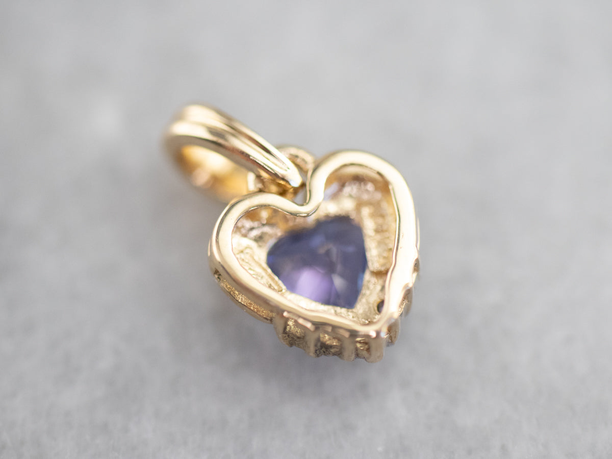 Gold Sapphire and Diamond Pendant