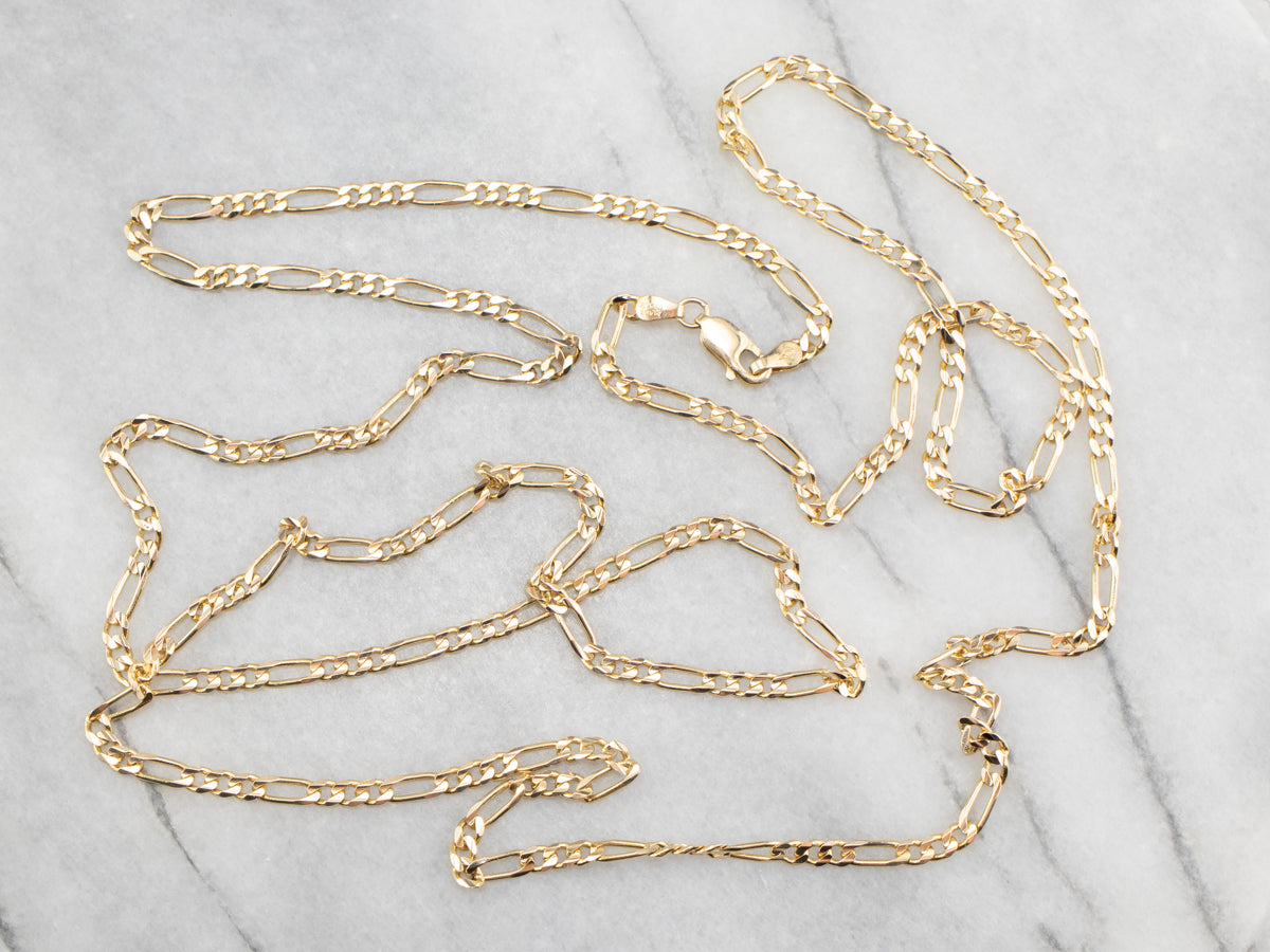 Cadena Figaro de oro amarillo vintage