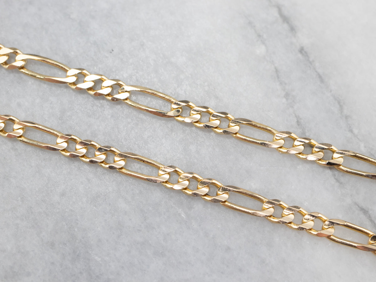 Cadena Figaro de oro amarillo vintage