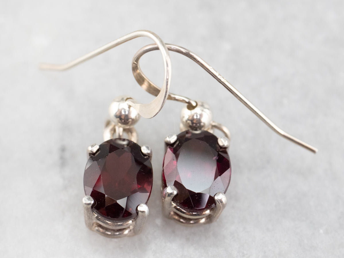 Sterling Silver Rhodolite Garnet Drop Earrings