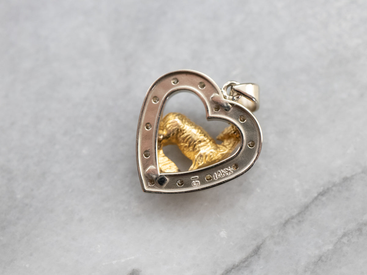 Diamond Heart Aries Zodiac Pendant