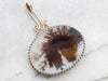 Silver and Gold Shazar Stone Agate Pendant