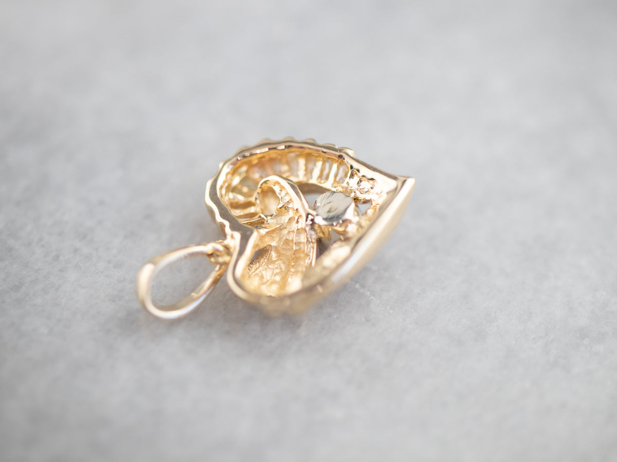 Ruby and Diamond Heart Pendant