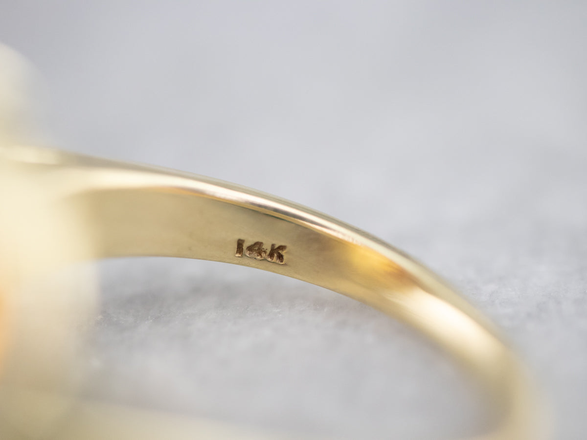 Citrine and Diamond Cocktail Ring