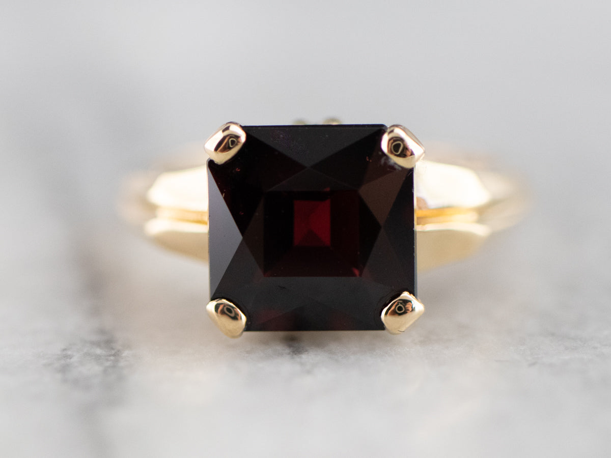Vintage Garnet Solitaire Ring