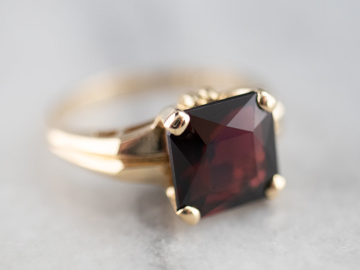 Vintage Garnet Solitaire Ring