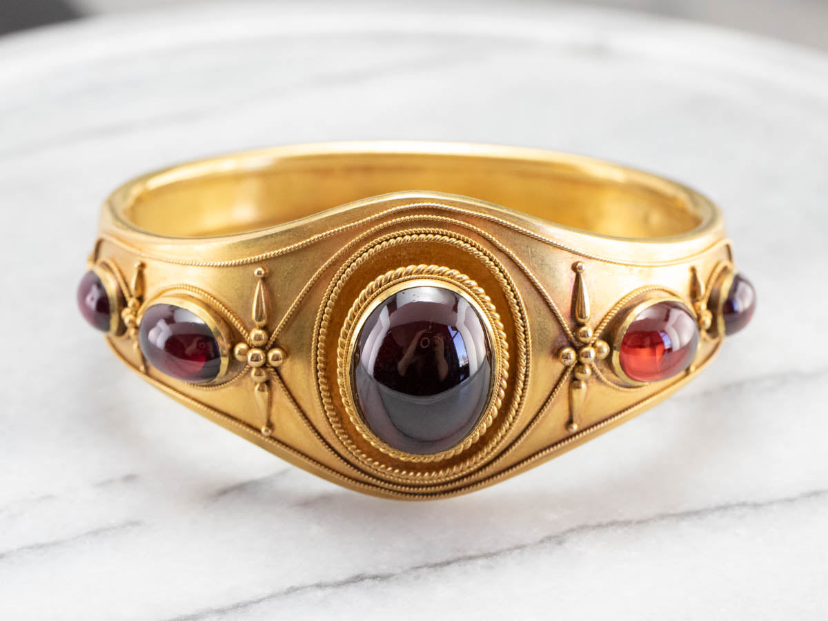 Antique Bloomed Gold Garnet Bracelet