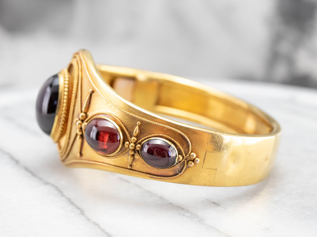 Antique Bloomed Gold Garnet Bracelet
