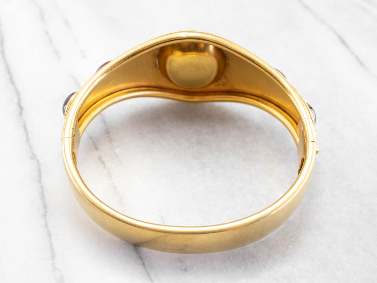 Antique Bloomed Gold Garnet Bracelet