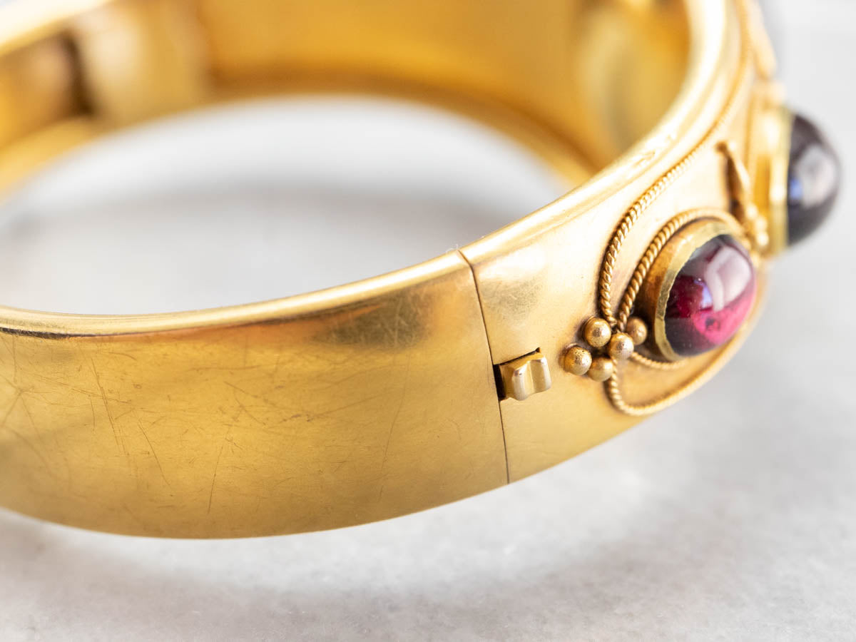 Antique Bloomed Gold Garnet Bracelet