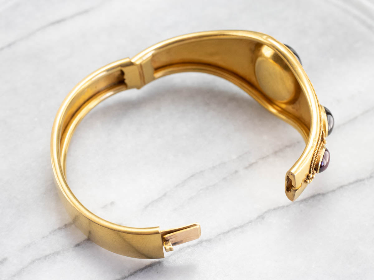 Antique Bloomed Gold Garnet Bracelet