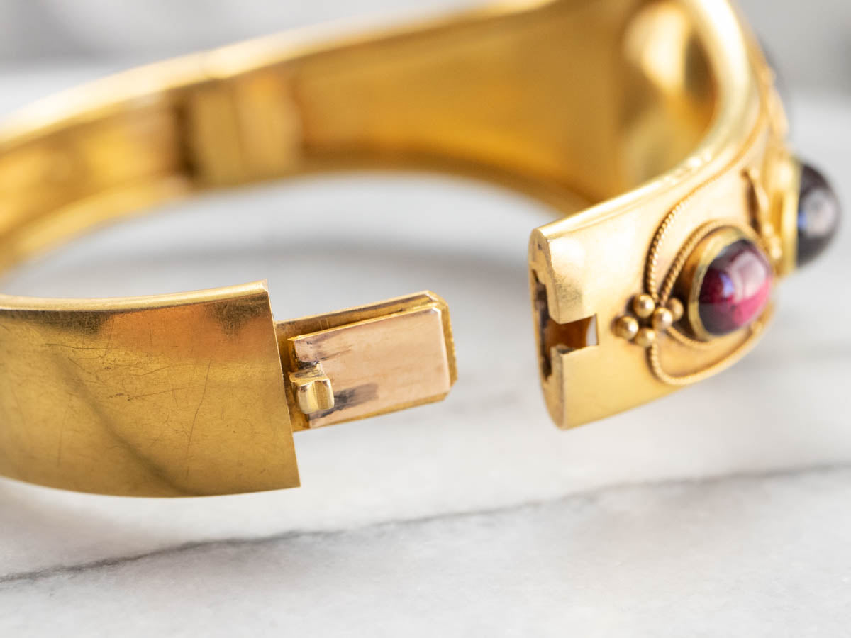 Antique Bloomed Gold Garnet Bracelet