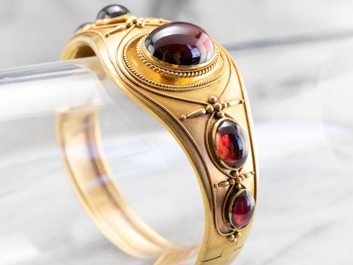 Antique Bloomed Gold Garnet Bracelet