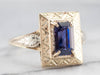 Engraved Purple Sapphire Ring
