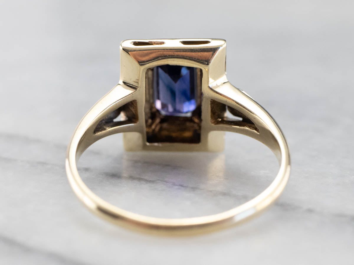 Engraved Purple Sapphire Ring