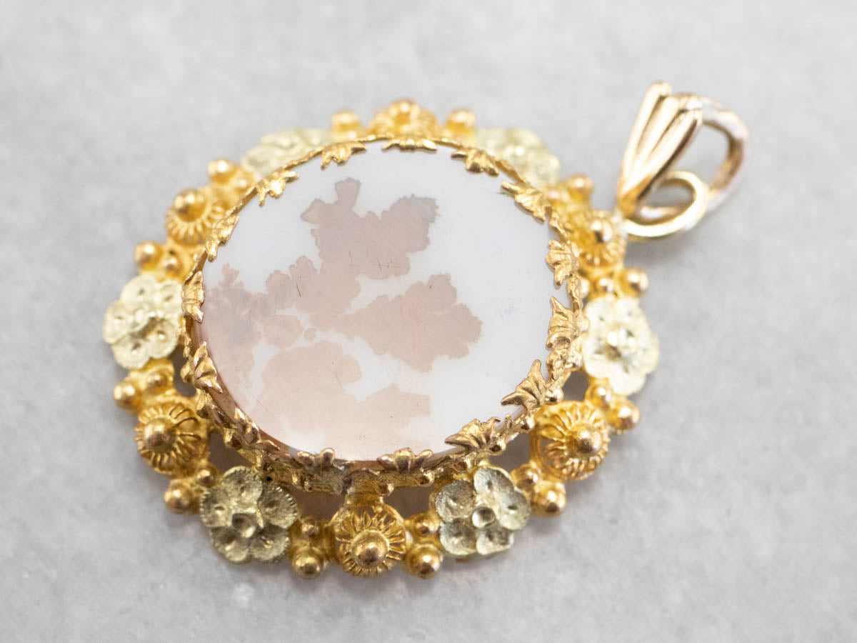 Colgante de Oro Ágata Dendrítica