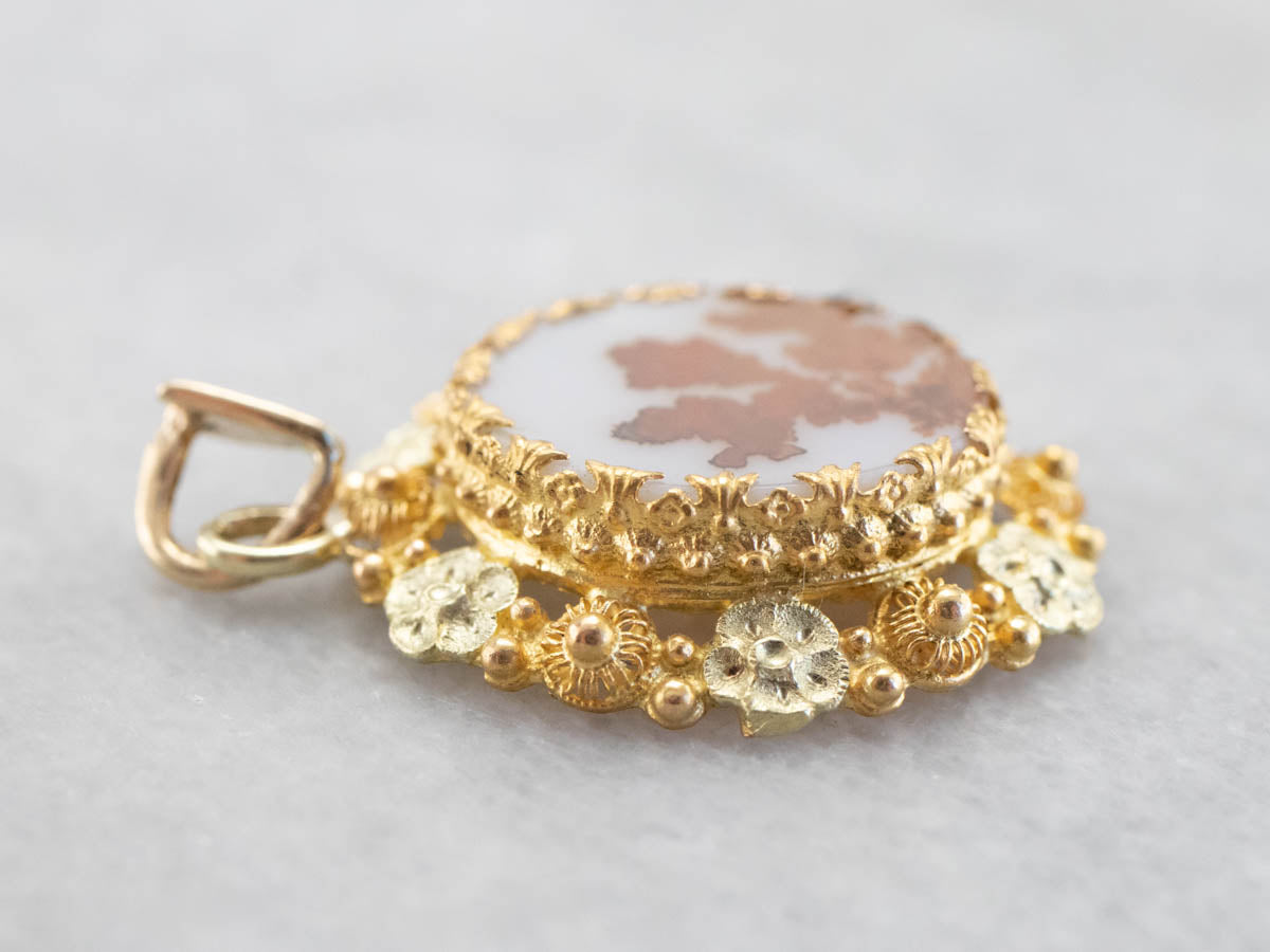 Colgante de Oro Ágata Dendrítica