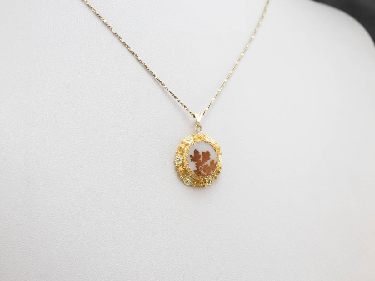 Colgante de Oro Ágata Dendrítica