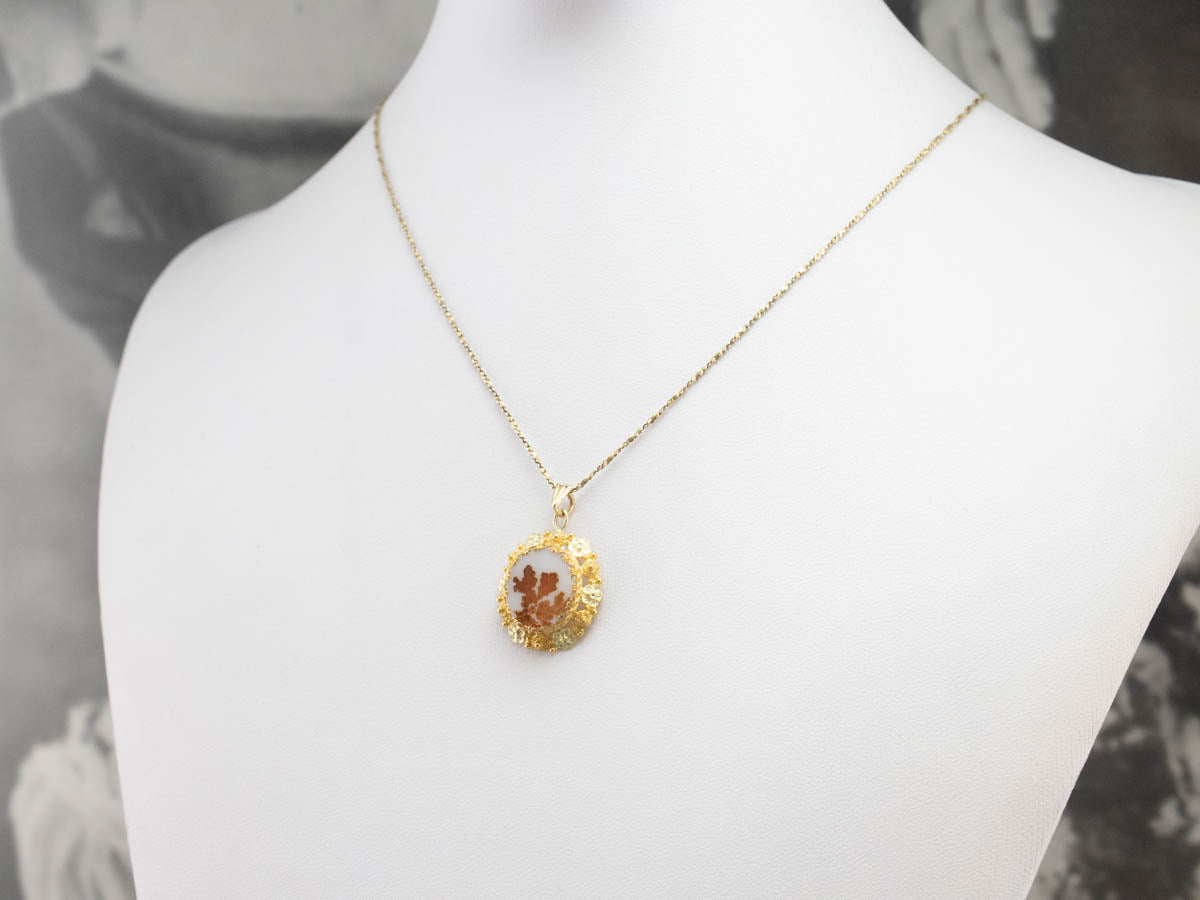 Colgante de Oro Ágata Dendrítica