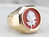 Vintage Sardonyx Cameo Rose Statement Ring