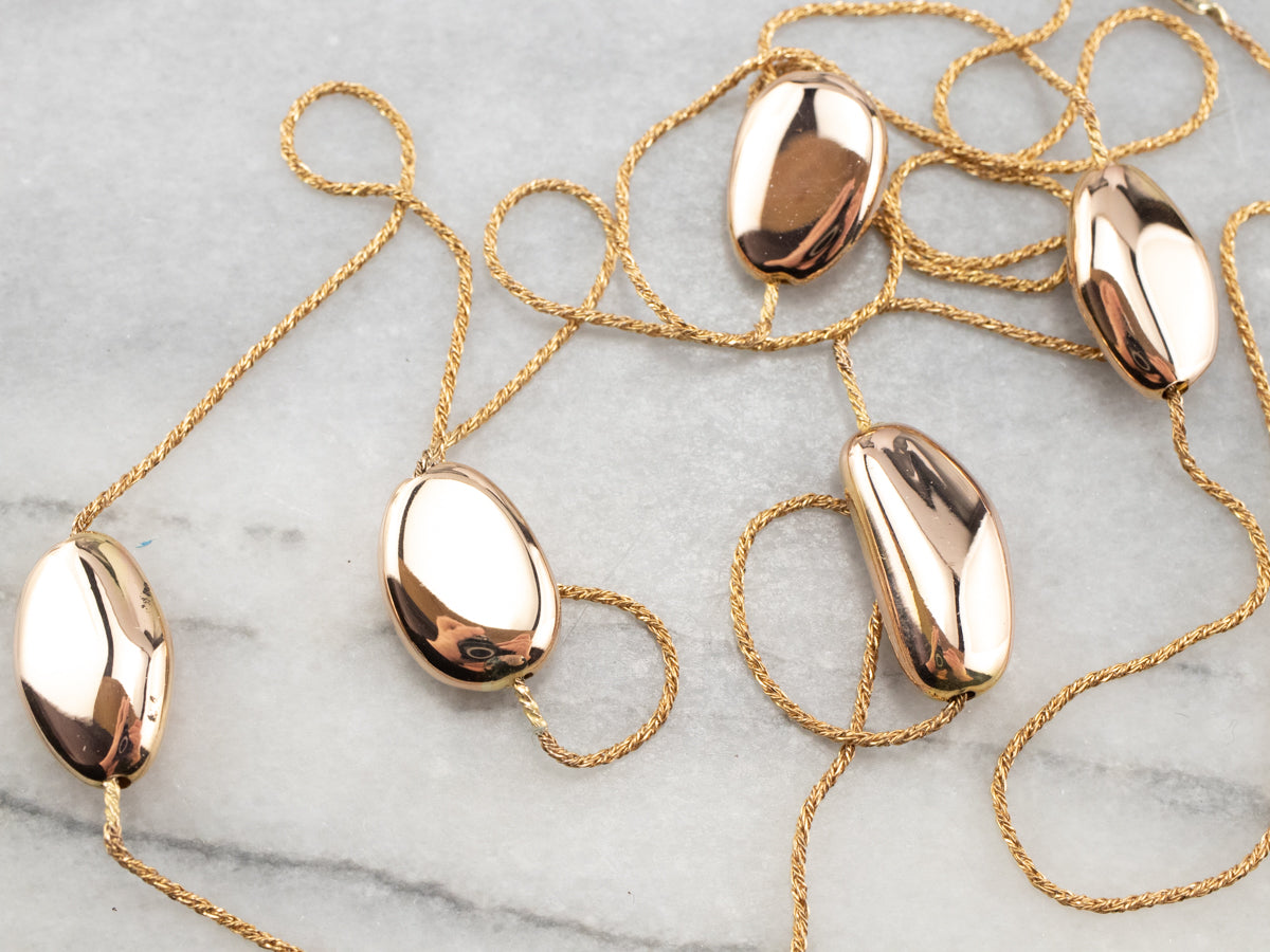 Collar italiano con cuentas de oro rosa y amarillo