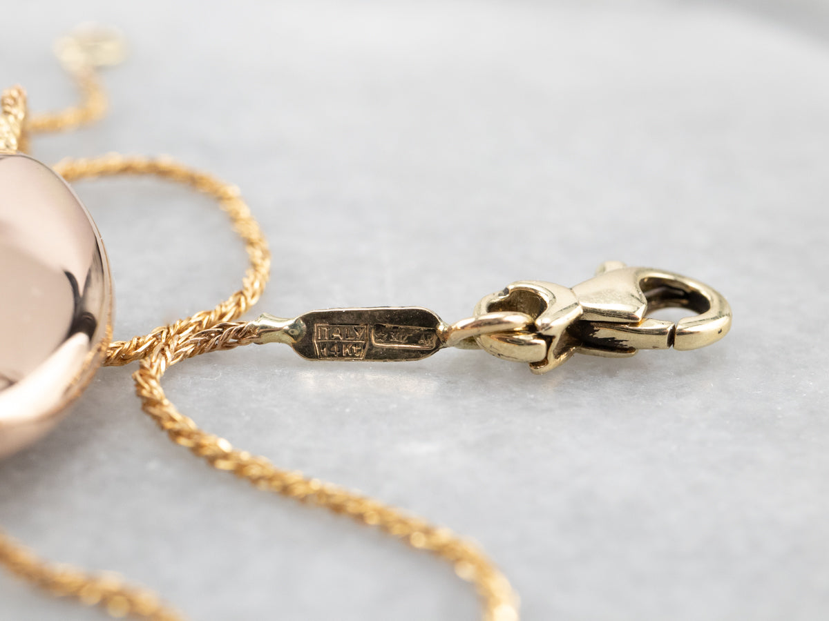 Collar italiano con cuentas de oro rosa y amarillo