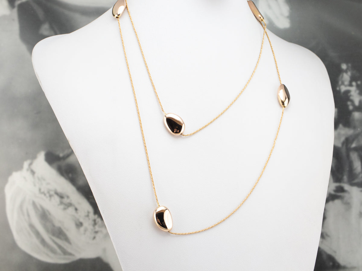 Collar italiano con cuentas de oro rosa y amarillo