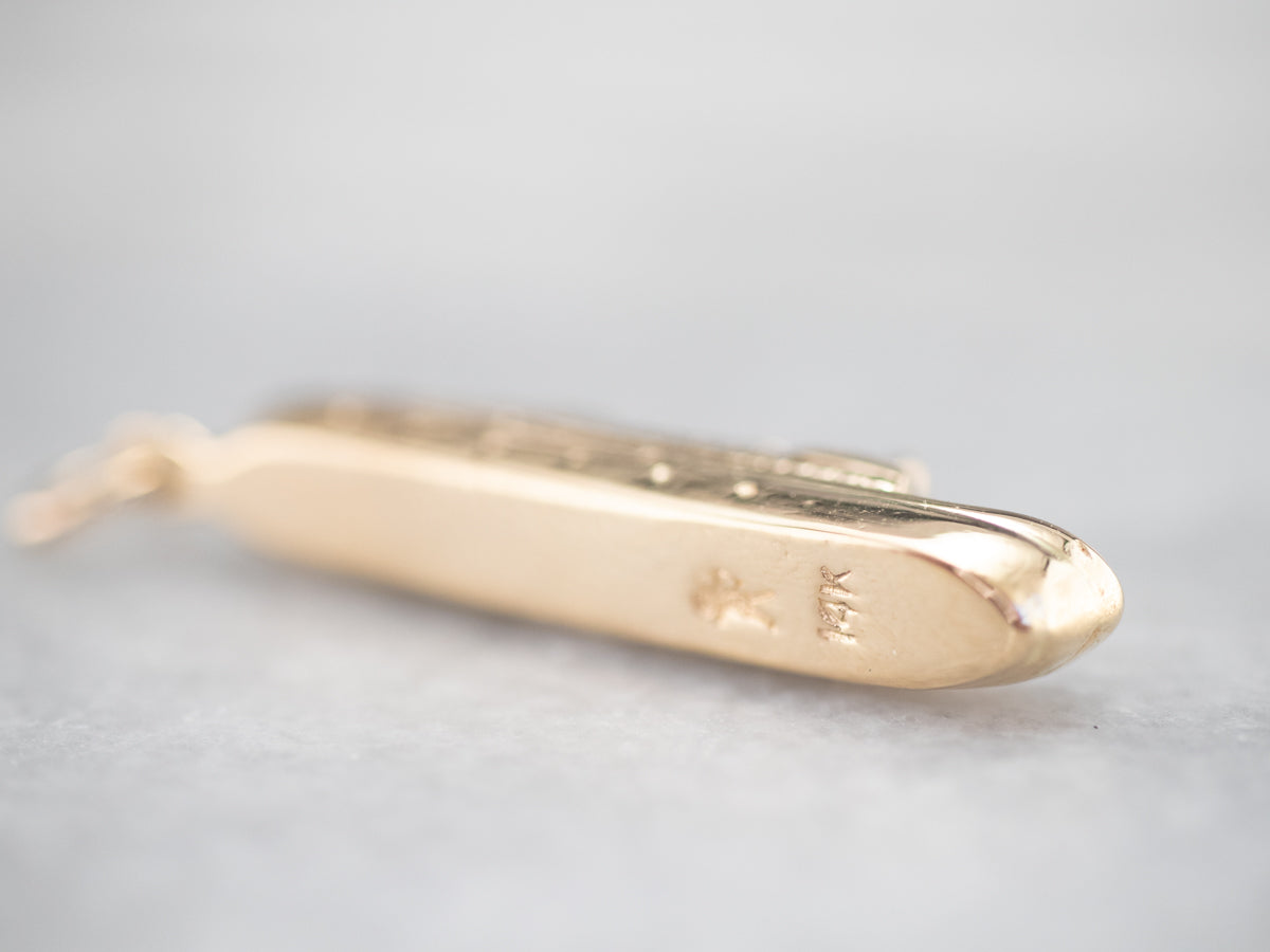 Vintage Gold Ocean Liner Charm