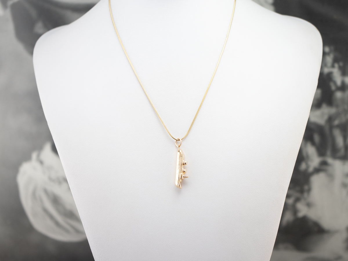 Vintage Gold Ocean Liner Charm