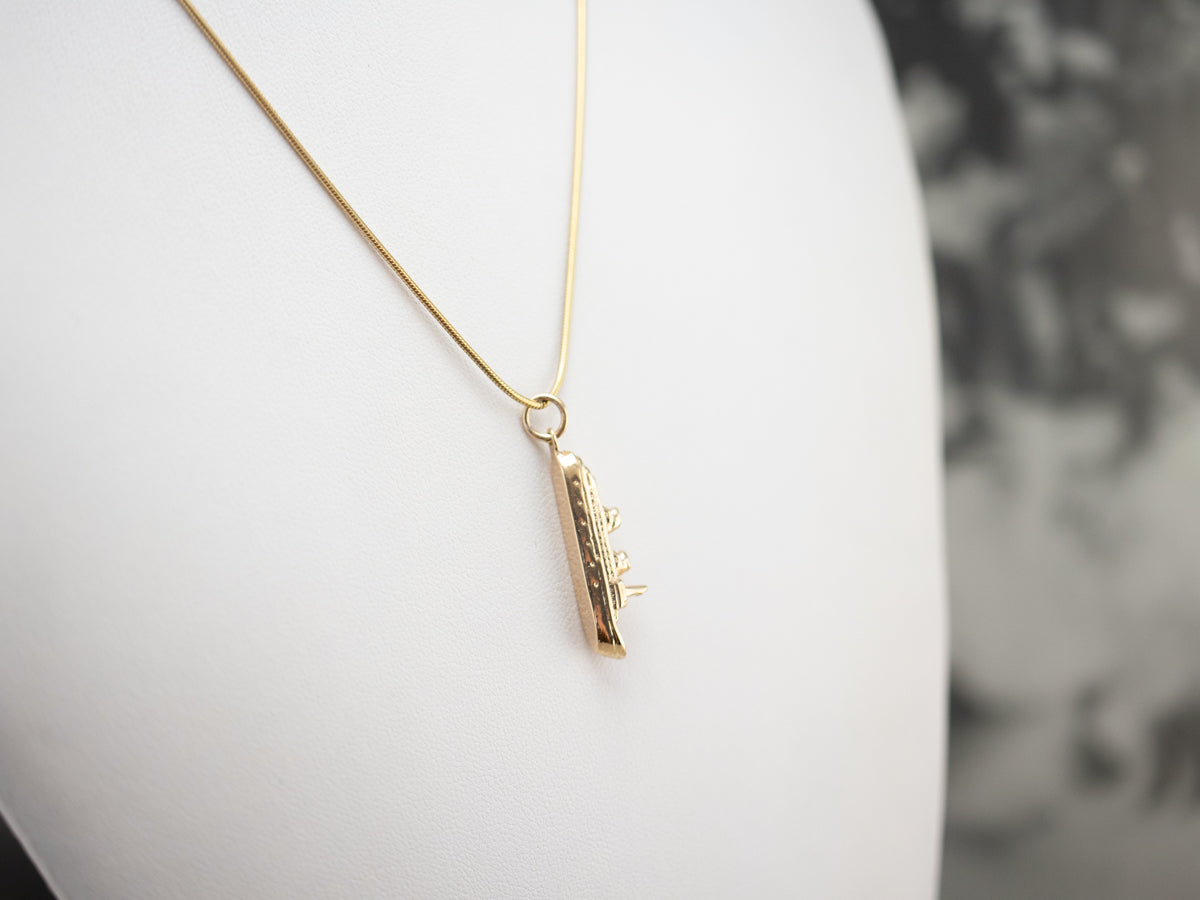 Vintage Gold Ocean Liner Charm