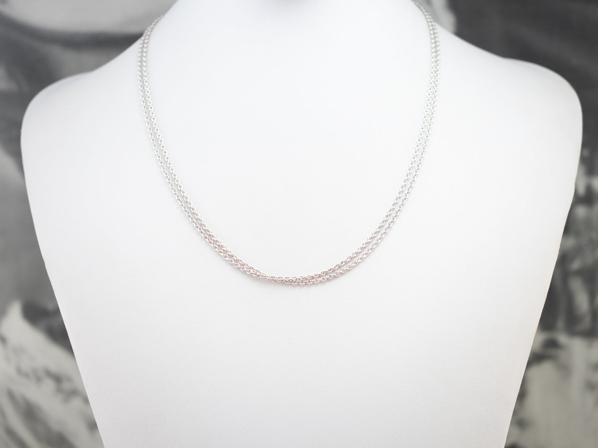 White Gold Double Layer Chain