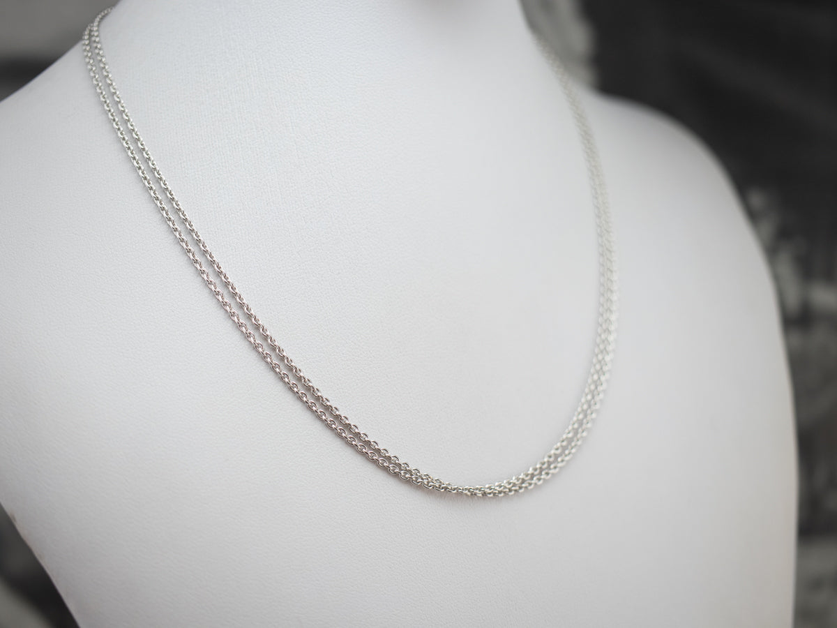 White Gold Double Layer Chain