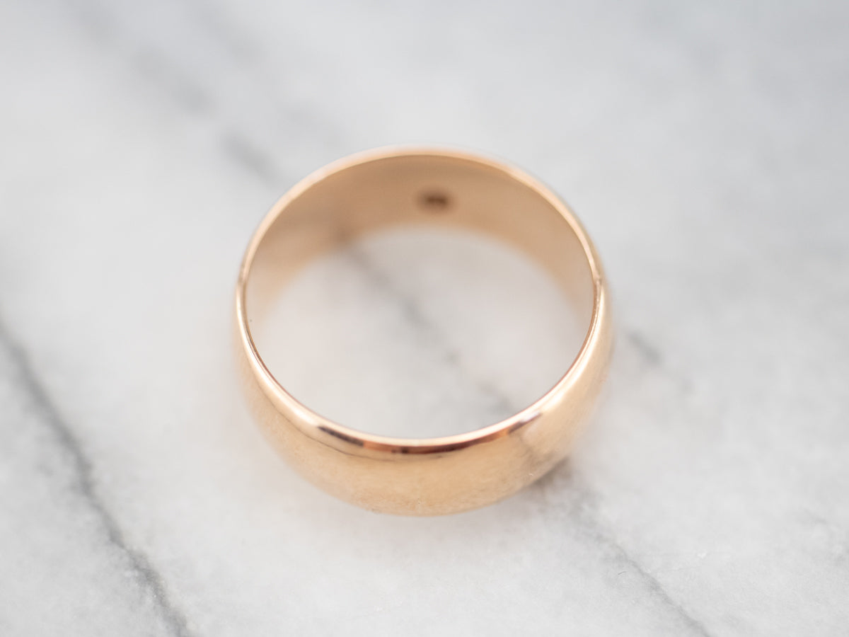 Unisex Antique Rose Gold Band