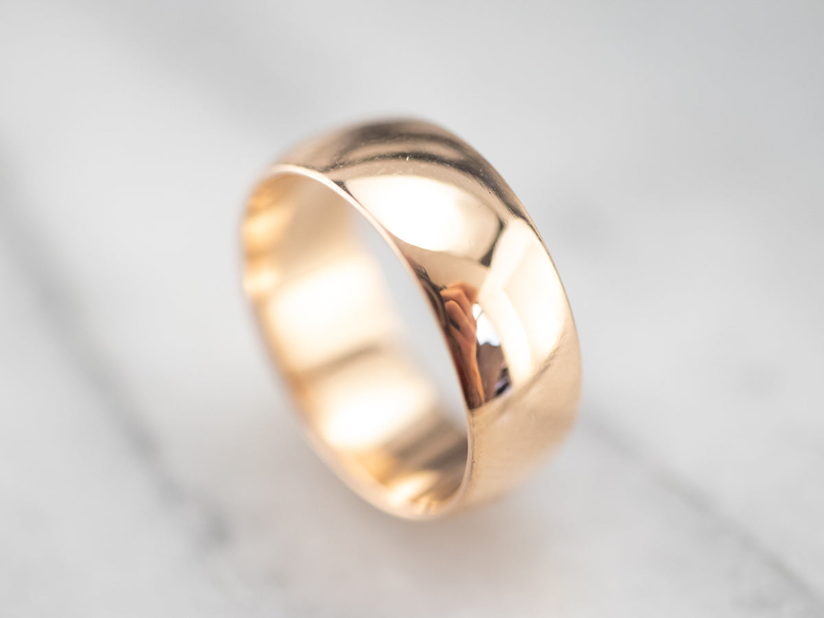 Unisex Antique Rose Gold Band