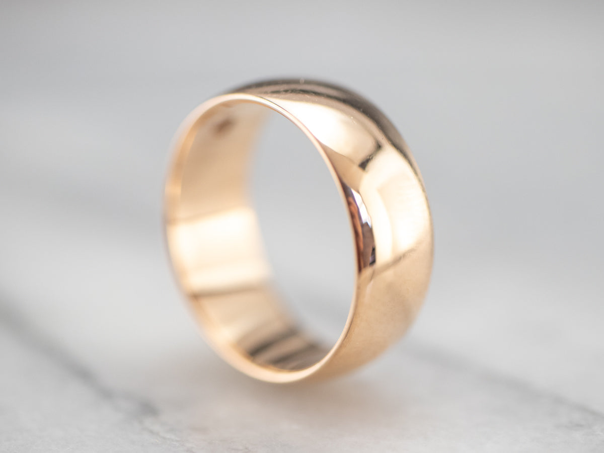 Unisex Antique Rose Gold Band
