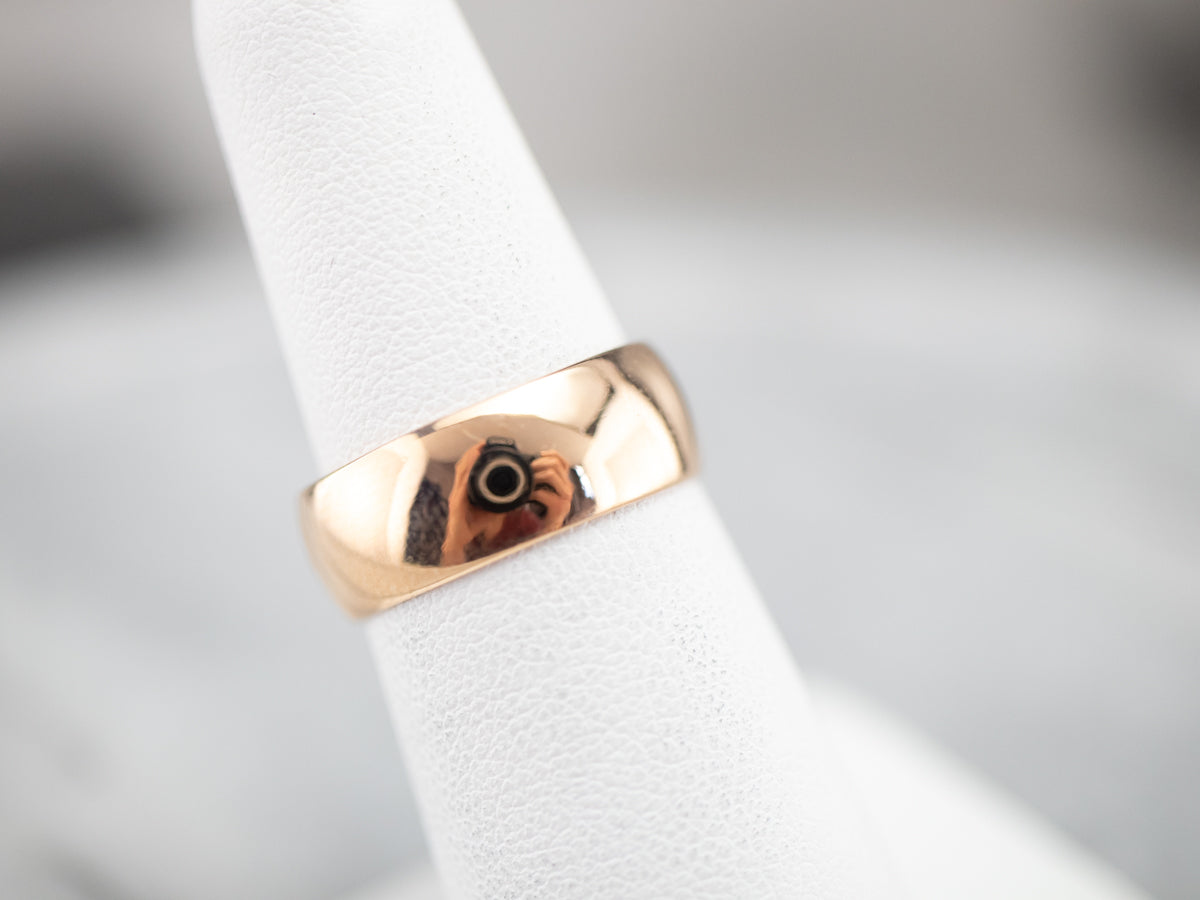Unisex Antique Rose Gold Band