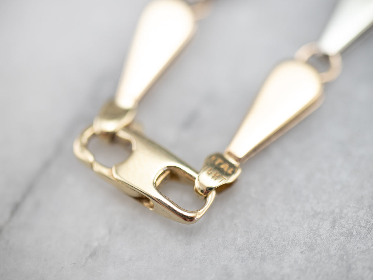 Italian Tri-Color Gold Link Necklace