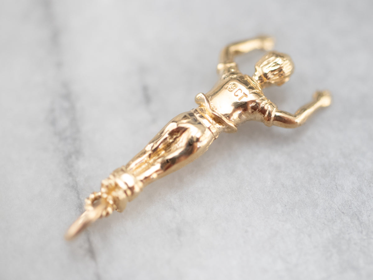 Vintage Gold Bungee Jumper Charm