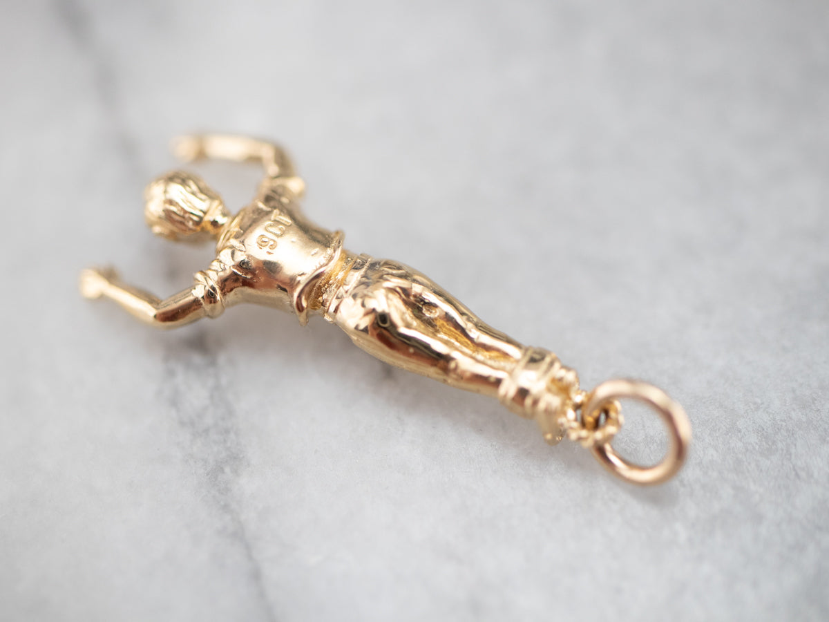 Vintage Gold Bungee Jumper Charm