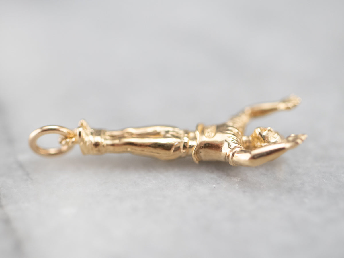 Vintage Gold Bungee Jumper Charm