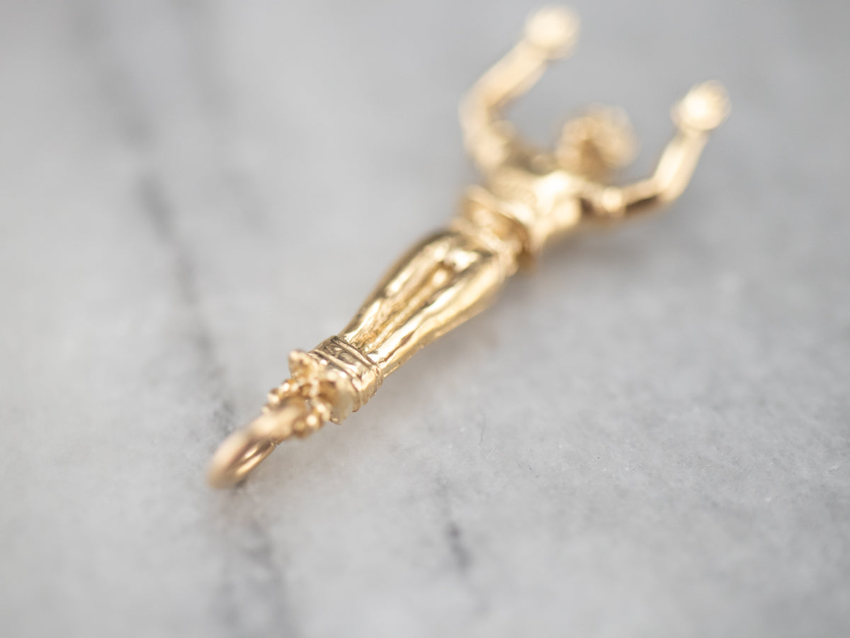Vintage Gold Bungee Jumper Charm