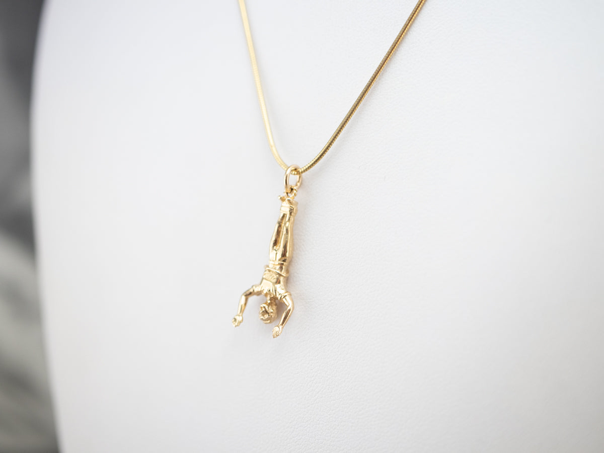 Vintage Gold Bungee Jumper Charm